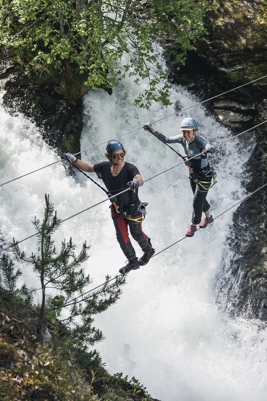 Geiranger: Zipline Park Experience - Standing above Dynamite Waterfall