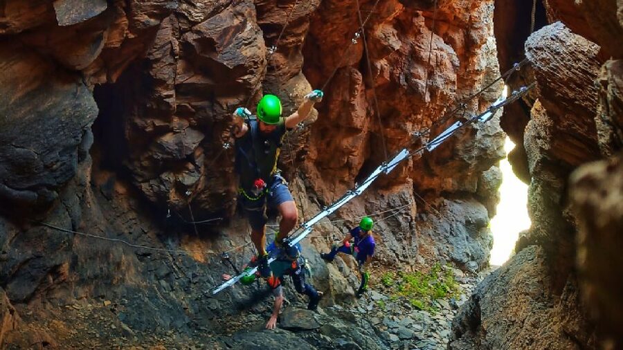 Gran Canaria: Guided Via Ferrata and Zipline Adventure - Reaching the top and flying back down