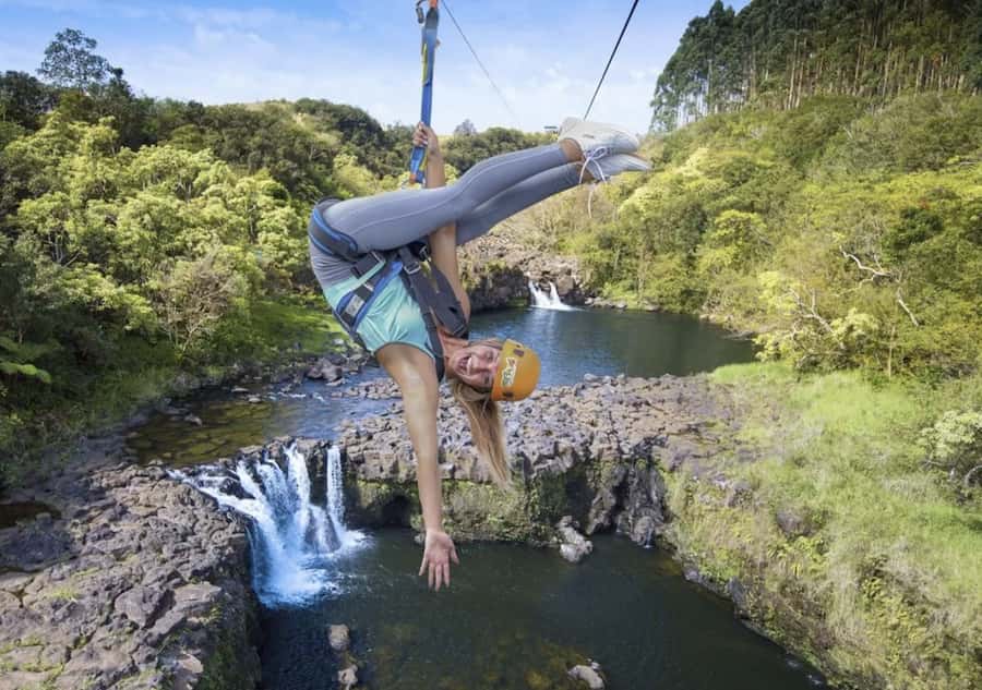 Hakalau: 9-Line Zipline Adventure with Umauma Falls View - Getting fitted and reaching the first line
