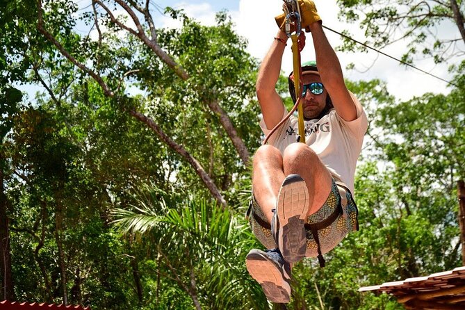 Half Day ATV, Zip-line & Cenote tour! Transportation from Cancun - Cooling off in a cenote