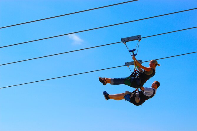 HighFlyer Zipline at Foxwoods - One minute in the air, then a quick return