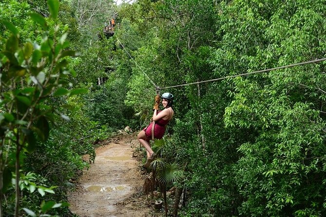 Horseback Riding and Zipline Jungle Adventure - Swimming inside an underground cenote