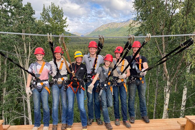 Horseback & Zipline Adventure in Alaska Mountains includes Lunch - From ranch trails to the zipline park