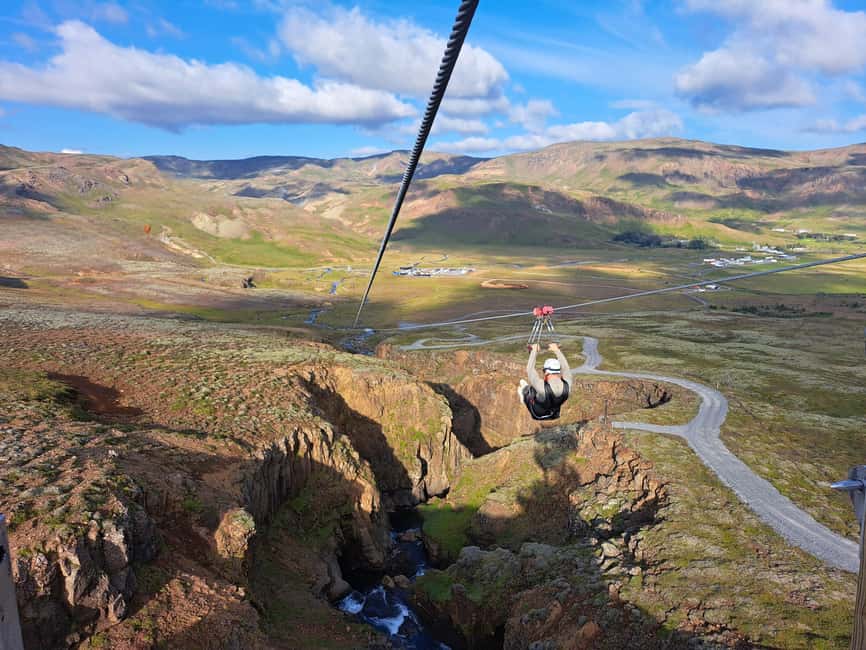 Hveragerdi: Mega Zipline Experience - From Árhólmar to the Black Canyon