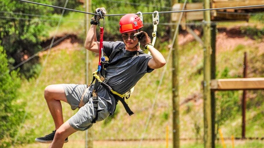 Idaho Springs: Clear Creek Ziplining Experience - Getting fitted for the five-line course