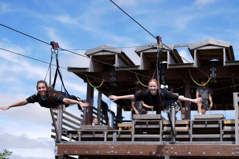 Kent: England’s Longest Zip Wire – 720m Flight over Quarry - Flying above an old chalk quarry