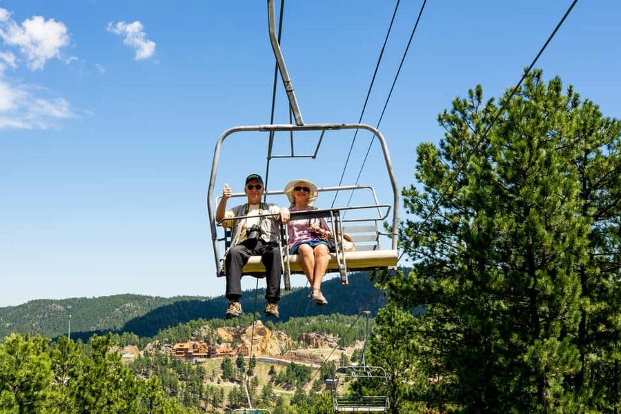 Keystone, SD: Pinnacle Zipline Tour by Mt. Rushmore - The chairlift ride to the summit