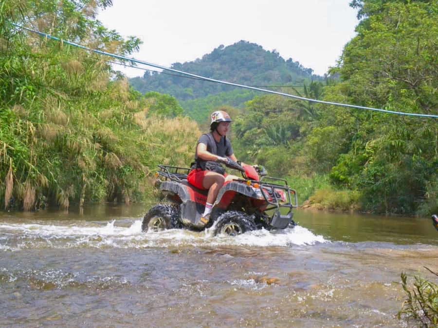 KhaoLak:ATV, ZipLine, & Rafting Adventure Monkey Cave Temple - What the $93 price includes