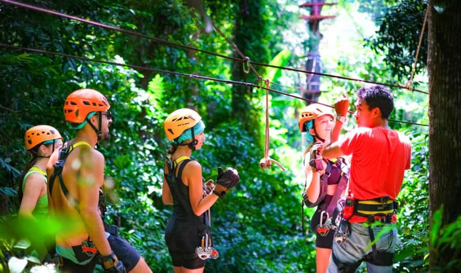 Ko Samui: Tree Bridge Jungle Zipline and Waterfall Adventure - Cooling off at Tree Bridge Cafe