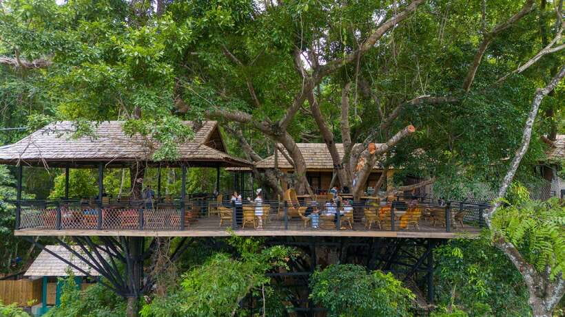 Kuang Si Waterfall, Tree Top Cafe, Ziplining - Arriving at Kuang Si’s turquoise pools