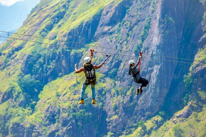 Little Adam's Peak Hike and Zip-lining from Ella - The mega dual zip-line above Ella