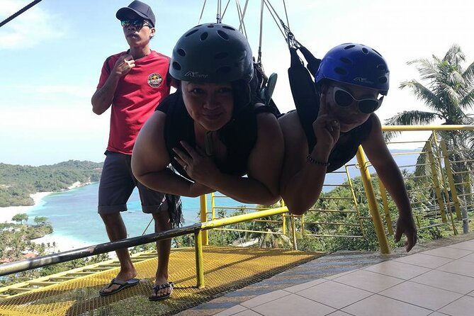 Mainland ZipLine Experience in Boracay - The cable ride above Boracay