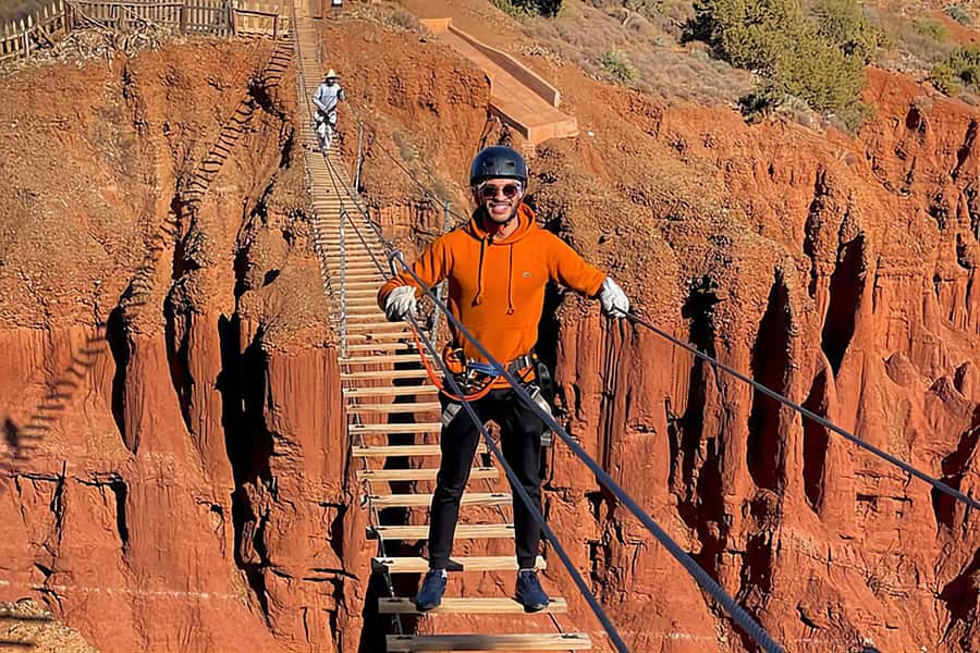 Marrakech: Zip Line in Atlas Mountains & Berber Villages - The Monkey’s Bridge starts the action