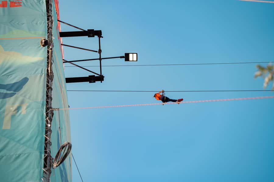 Montreal Old Port: Urban Zipline Ticket - Arriving at the 100-foot tower