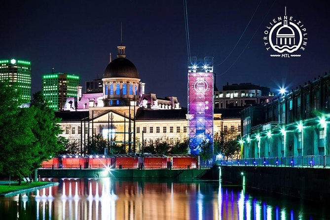 Montreal Zipline Adventure - Views over Bonsecours Basin and downtown Montreal