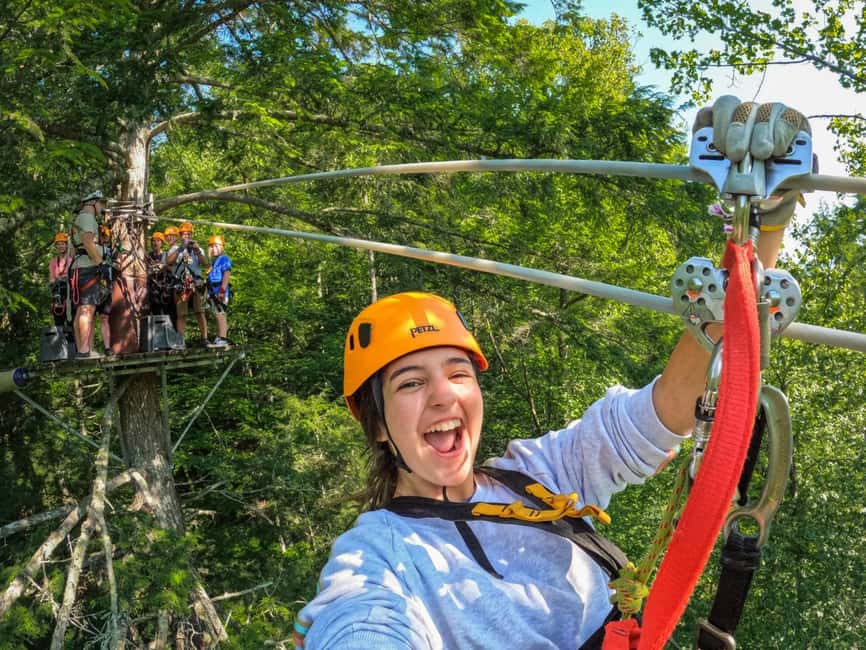 New River Gorge: TreeTops Zipline Tour - The first two ziplines give you an escape route