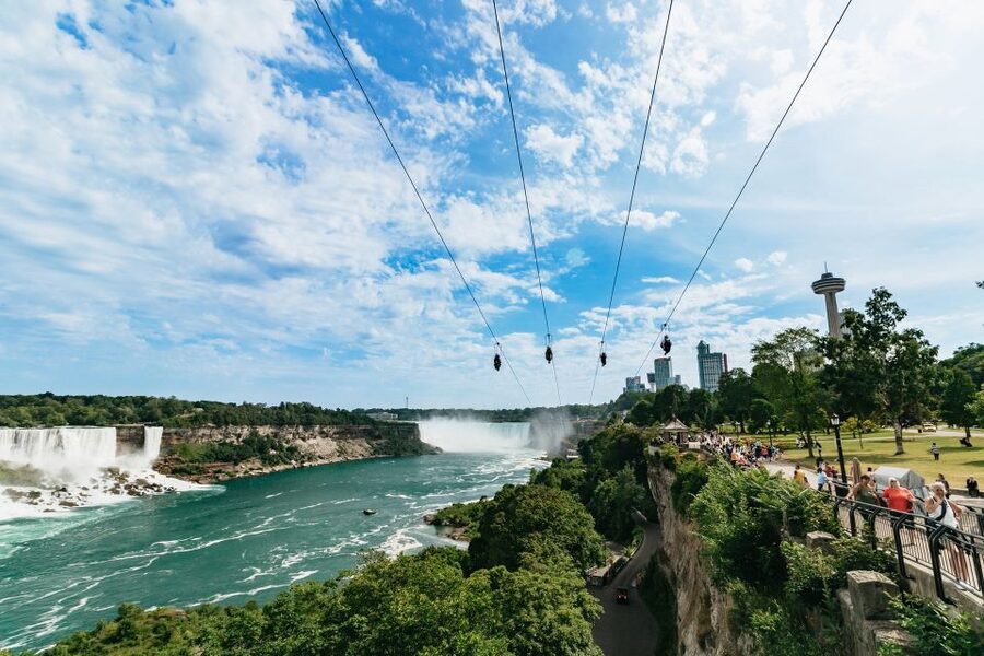 Niagara Falls, Canada: Zipline to The Falls - The flight past the American Falls