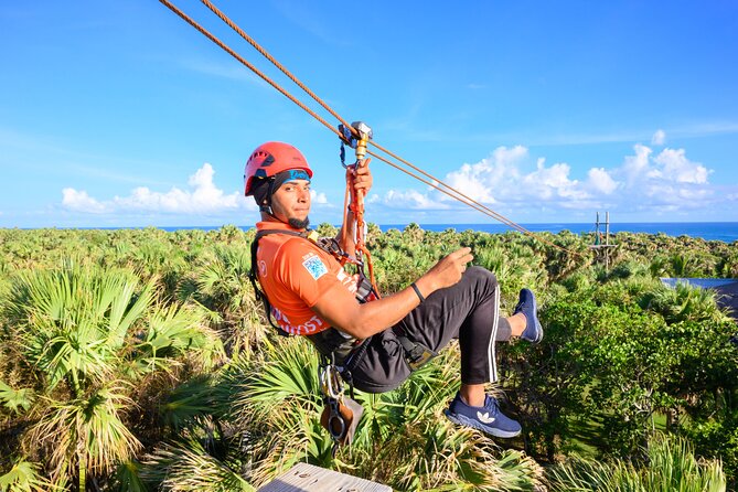 Ocean Zipline Adventure in Puerto Plata at Coconut Cove Beach - The 1,200-foot zipline over Coconut Cove Bay