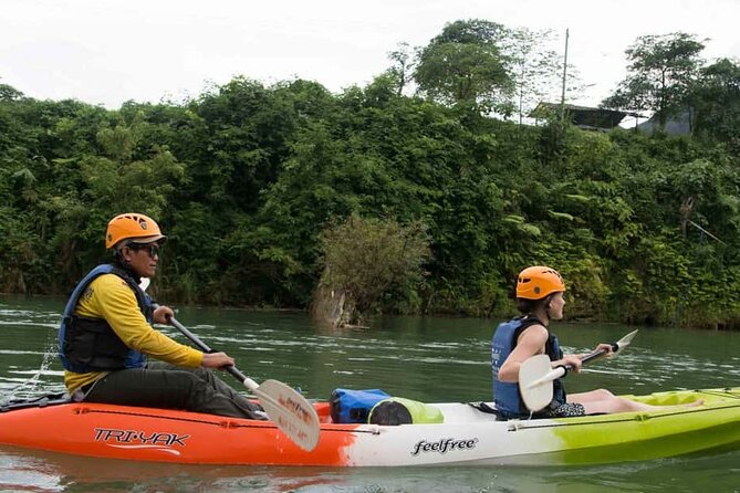 One Day Kayaking, Zipline and Tubing In Cave from Vang Vieng - 9:00 pickup and the ride to Khmu Village