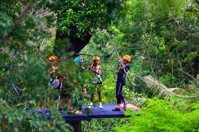 Phuket: Big Buddha Viewpoint ATV Tour and Zipline Adventure - Ziplining among the treetops