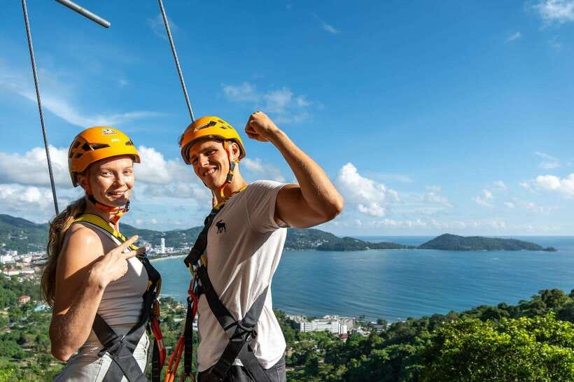Phuket: Erawan Zipline Adventure with Ocean Views in Patong - The views from above Patong Beach