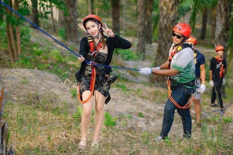 Phuket: Green Mountain ATV Ride and Zipline Adventure - Riding past giant trees, rock formations, and tropical plants