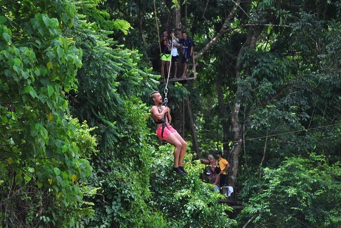PHUKET-PHANG NGA: White Water Rafting 5 km-ATV-Zipline-LNH - Zipline details and the 90-kilogram limit