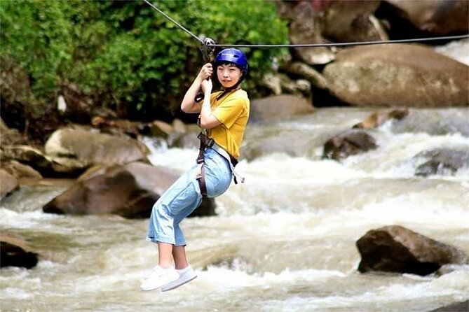 Phuket-Phang Nga: White Water Rafting 7 km.-Zipline-ATV-Lunch - A 150-meter zipline above the activity area