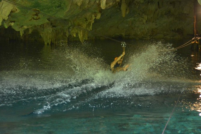 Playa del Carmen Jungle Tour: Tulum, Cenote Snorkeling, Ziplining and Lunch - The cenote swim: cool, dark, and short