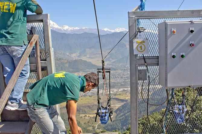 Pokhara Zipline Flying - Arriving at Hyangja after the flight