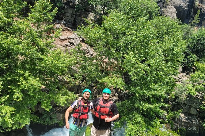 Private Full-Day Canyoning, Rafting, and Zipline in Antalya - Ziplining over the canyon