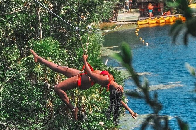 Private Tour Tankah 3 Zip Lines 3 Cenotes Canoe Snorkel Community - Pickup from a hotel, rental, or Airbnb