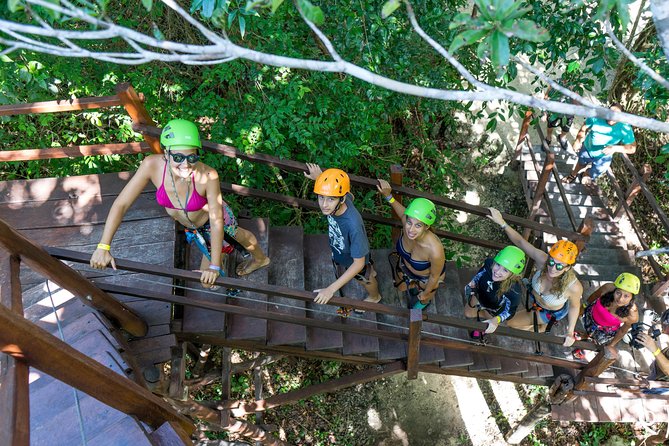 Private Tour with 3 Cenotes + 5 Zip-lines + Mayan Lunch - Five zip-lines above the gum trees