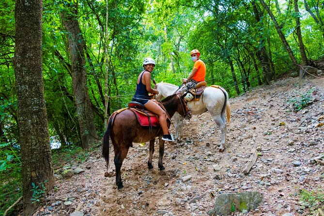 Puerto Vallarta Canopy Tour:Zip-lines and mule ride at the Sierra - Reaching Canopy River Park in the Sierra