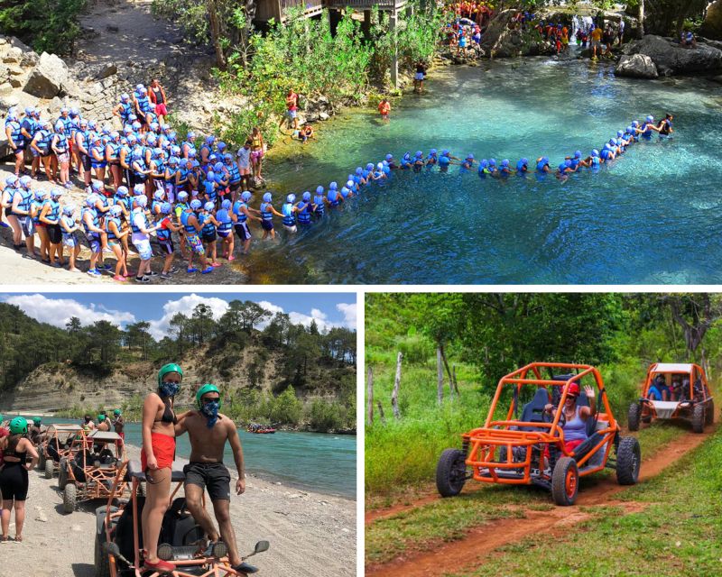 Rafting, Quad or Buggy Ride, Zipline, Jeep Tour Super Combo - The zipline break above the water