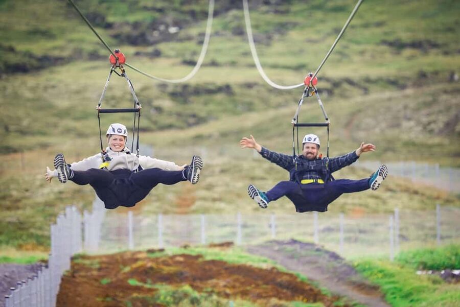 Reykjavik: Mega Zipline Adventure - From Reykjavik to the Kambar plateau
