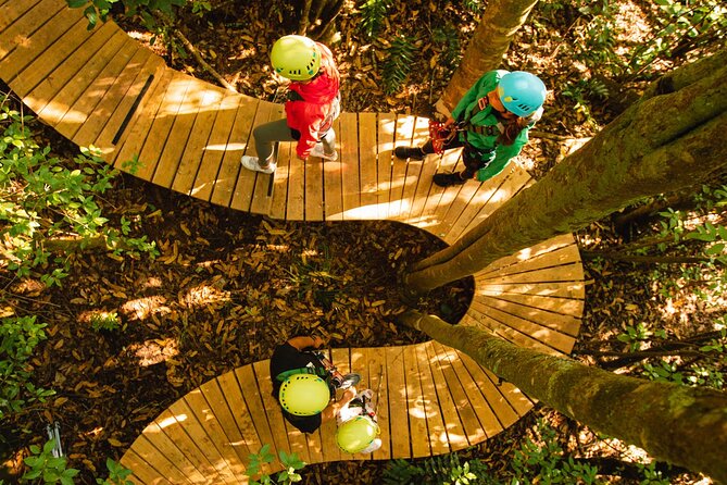 Rotorua Ziplines - Okere Falls Experience - Getting geared up and over the first line