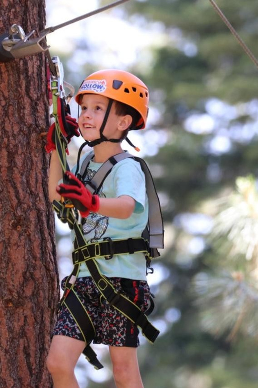 Sasquatch Hollow: Kids' Zipline Adventure - The safety briefing and Koala system