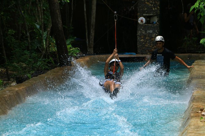 Selvatica Adventure Park ATV and Ziplines in Cancun and Riviera Maya - Cooling off in the private cenote
