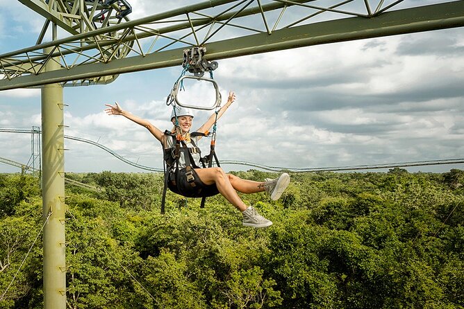 Selvatica Park Ziplines, Cenote, and ATV Tour From Cancun and Riviera Maya - The bungee swing and parachute-style jump