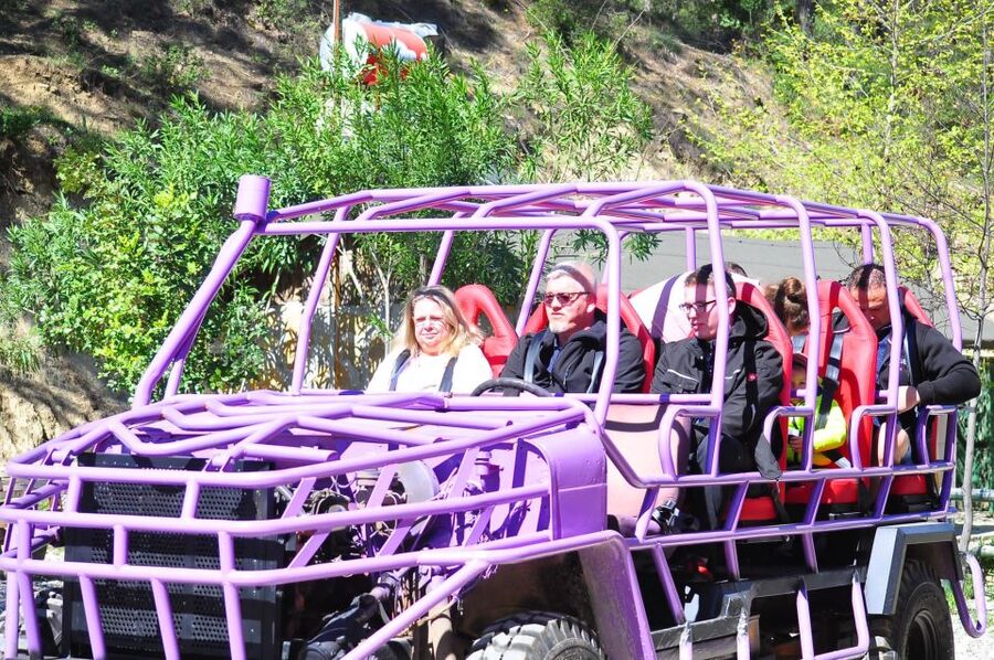 Side: Rafting and Zipline Canyon Tour with Lunch & Transfers - The open-top ride to the canyon viewpoint