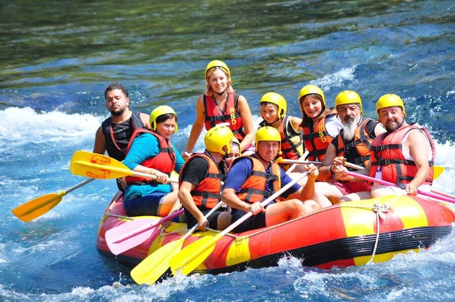 Side: Rafting and Zipline Canyon Tour with Lunch & Transfers - Getting equipped at the Köprülükanyon base