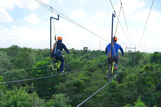 Sky Trail: Sky Bike, Tarzania, Bungee Swing & Zip Line with lunch - The 100-meter sky bike over the Mayan jungle