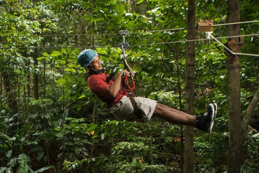 St Lucia Ultimate 3 Package: Aerial Tram Zip Line & Hiking - The zip line course is thrilling without being extreme
