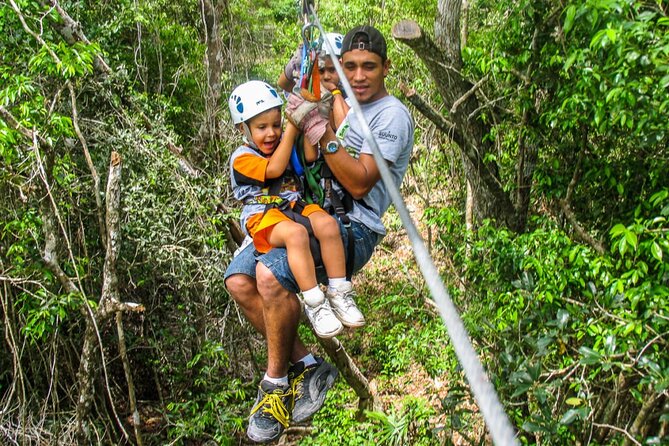 The Best Adrenaline Park! ATV´s Ziplines & Cenote swim experience from Cancun - Ziplines above the trees