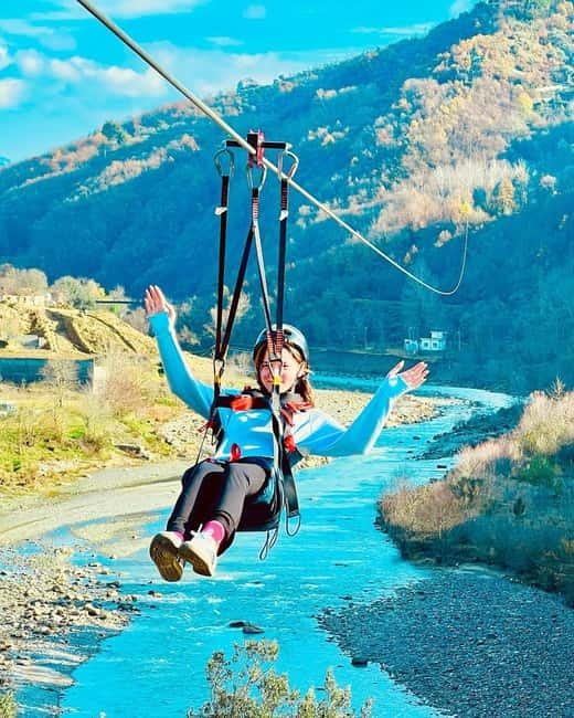 Tirana: The Balkans' Longest Zipline Petrela Adrenaline Tour - What the one descent feels like