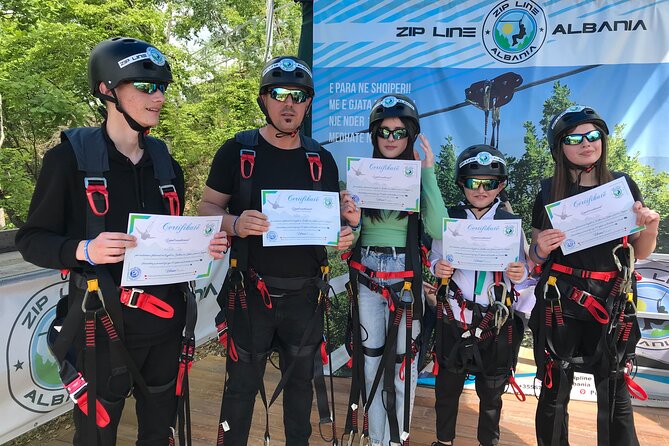 Tirana Zipline Adventure in Petrelë – Albania’s First Zipline - The landing, photos, and certificate