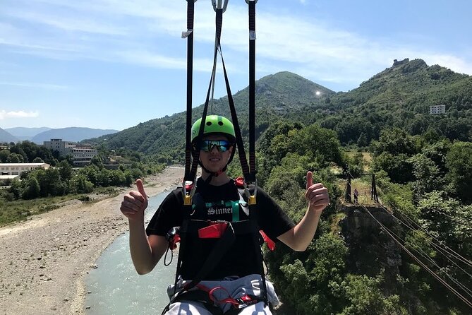 Tirana Zipline Adventure in Petrelë – Albania’s First Zipline - The flight over the Erzen River