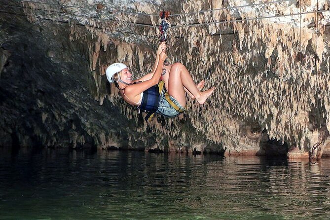 Tulum E-Bike Jungle Zip Line/Repel Snorkel Cenote + Lunch - Riding from Tulum into Dos Ojos Park