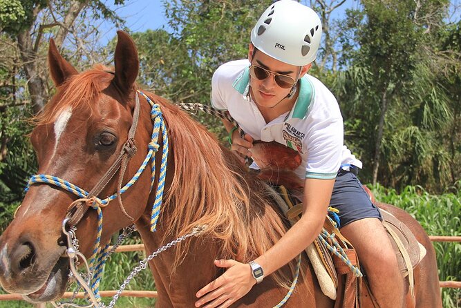 Tulum Jungle Horseback Ride + ATV + Ziplines + Cenote Combo Tour - Four Ziplines, Including a Long Final Run